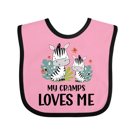Inktastic Zebra My Gramps Loves Me Boys or Girls Baby Bib