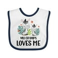 thumbnail image 1 of Inktastic Zebra My Gramps Loves Me Boys or Girls Baby Bib, 1 of 4