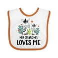 thumbnail image 1 of Inktastic Zebra My Grandma Loves Me Boys or Girls Baby Bib, 1 of 4