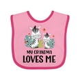 thumbnail image 1 of Inktastic Zebra My Grandma Loves Me Boys or Girls Baby Bib, 1 of 4