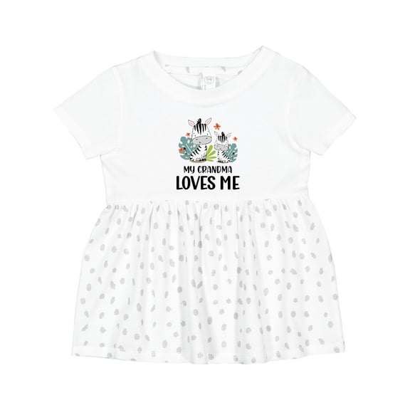 Inktastic Zebra My Grandma Loves Me Girls Baby Dress