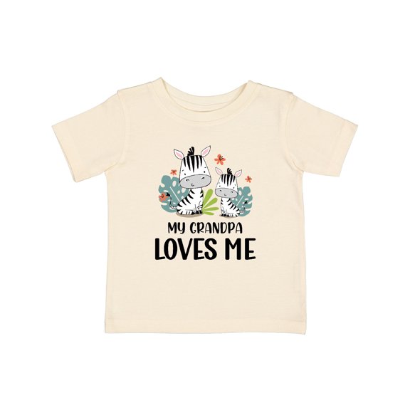 Inktastic Zebra My Grandpa Loves Me Boys or Girls Baby T-Shirt