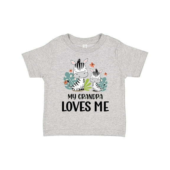 Inktastic Zebra My Grandpa Loves Me Boys or Girls Toddler T-Shirt