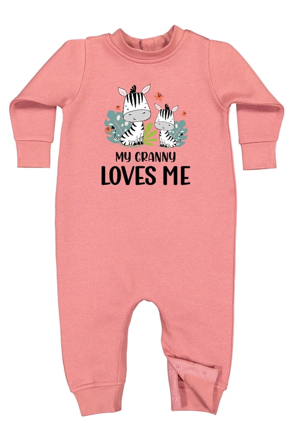 Zebra My Granny Loves Me Baby Fleece Romper