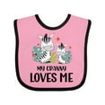 thumbnail image 1 of Inktastic Zebra My Granny Loves Me Boys or Girls Baby Bib, 1 of 4