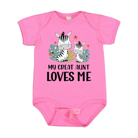 Inktastic Zebra My Great Aunt Loves Me Boys or Girls Baby Bodysuit