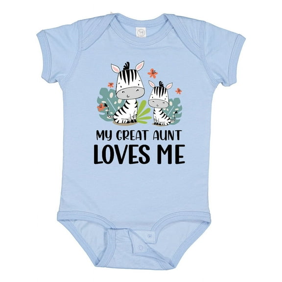 Inktastic Zebra My Great Aunt Loves Me Boys or Girls Baby Bodysuit