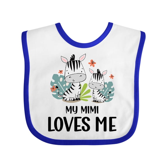 Inktastic Zebra My Mimi Loves Me Boys or Girls Baby Bib