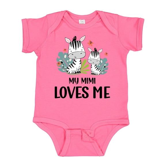 Inktastic Zebra My Mimi Loves Me Boys or Girls Baby Bodysuit