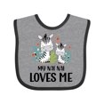thumbnail image 1 of Inktastic Zebra My Nai Nai Loves Me Boys or Girls Baby Bib, 1 of 4
