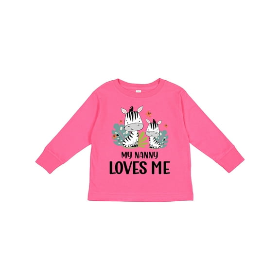 Inktastic Zebra My Nanny Loves Me Boys or Girls Long Sleeve Toddler T-Shirt