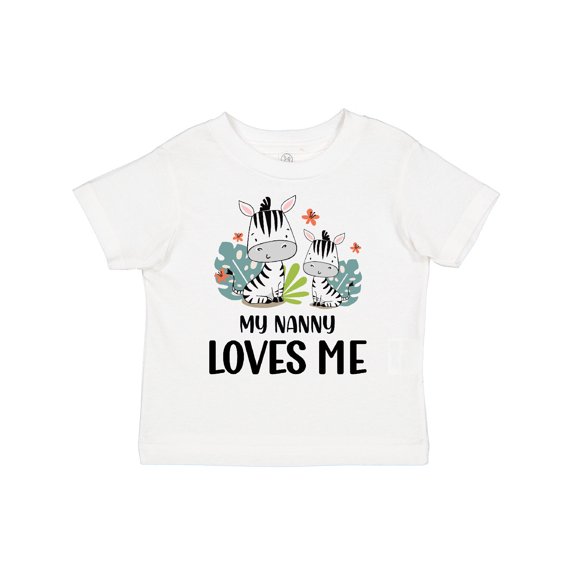 Inktastic Zebra My Nanny Loves Me Boys or Girls Toddler T-Shirt