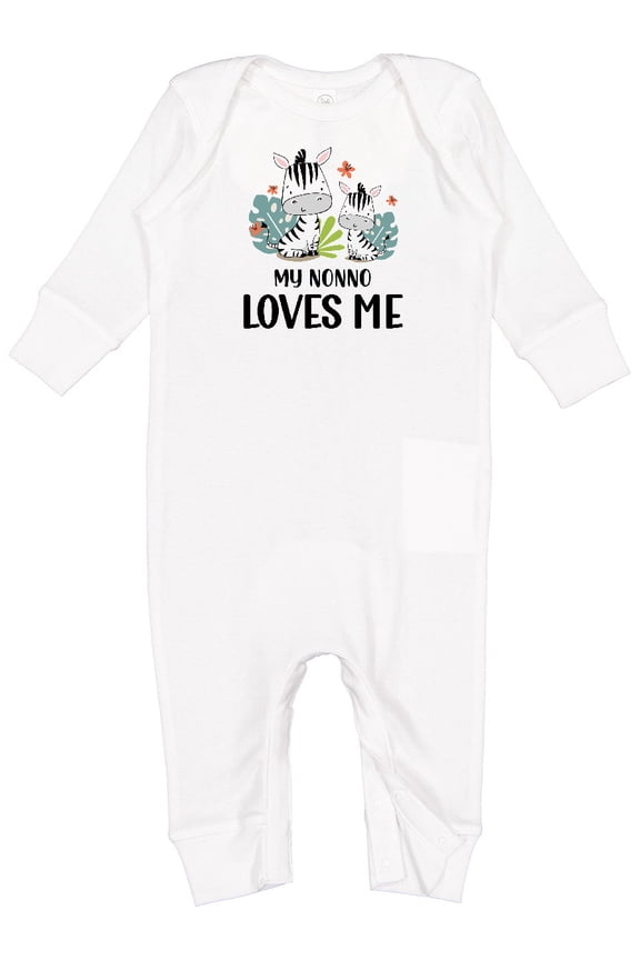 Zebra My Nonno Loves Me Baby Romper Coveralls