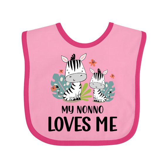 Inktastic Zebra My Nonno Loves Me Boys or Girls Baby Bib