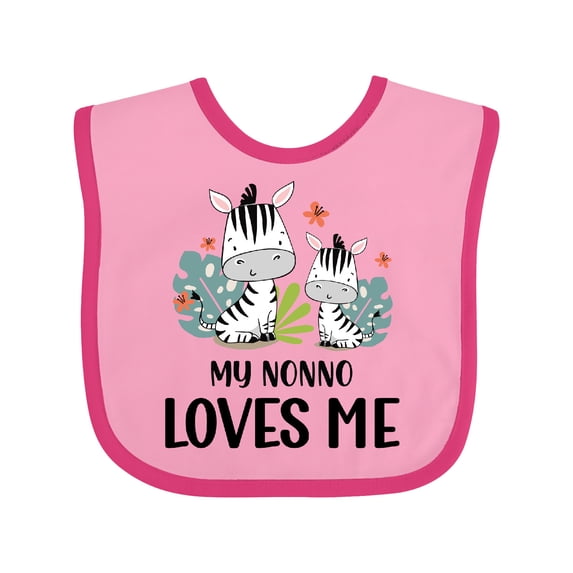 Inktastic Zebra My Nonno Loves Me Boys or Girls Baby Bib