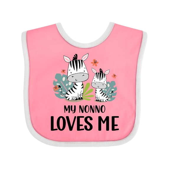 Inktastic Zebra My Nonno Loves Me Boys or Girls Baby Bib