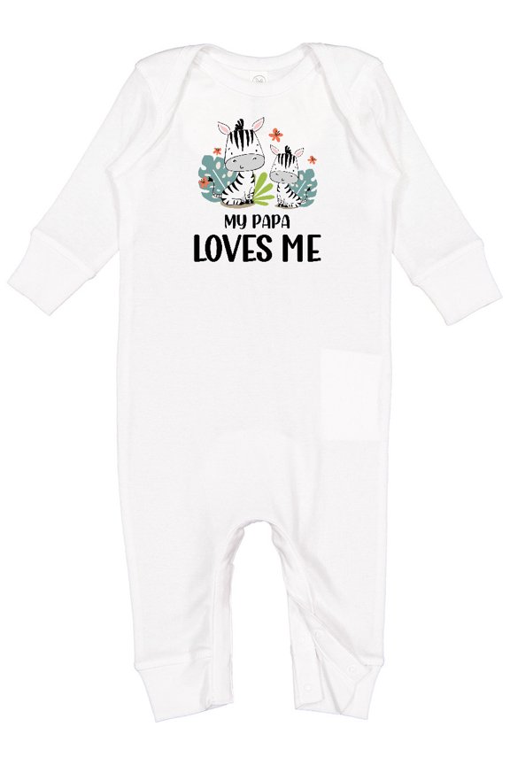 Zebra My Papa Loves Me Baby Romper Coveralls