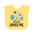 thumbnail image 1 of Inktastic Zebra My Papa Loves Me Boys or Girls Baby Bib, 1 of 4
