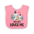 thumbnail image 1 of Inktastic Zebra My Papa Loves Me Boys or Girls Baby Bib, 1 of 4