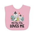 thumbnail image 1 of Inktastic Zebra My Paw Paw Loves Me Boys or Girls Baby Bib, 1 of 4