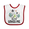 thumbnail image 1 of Inktastic Zebra My Pop Loves Me Boys or Girls Baby Bib, 1 of 4
