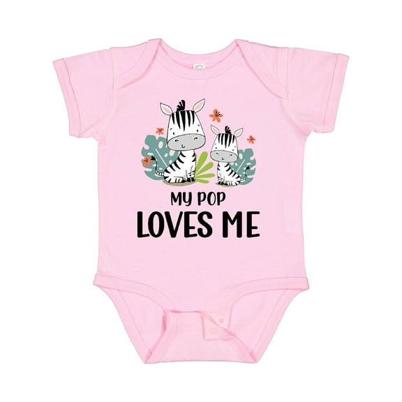 Inktastic Zebra My Pop Loves Me Boys or Girls Baby Bodysuit
