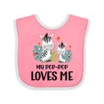 thumbnail image 1 of Inktastic Zebra My Pop-pop Loves Me Boys or Girls Baby Bib, 1 of 4