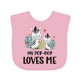 thumbnail image 1 of Inktastic Zebra My Pop-pop Loves Me Boys or Girls Baby Bib, 1 of 4