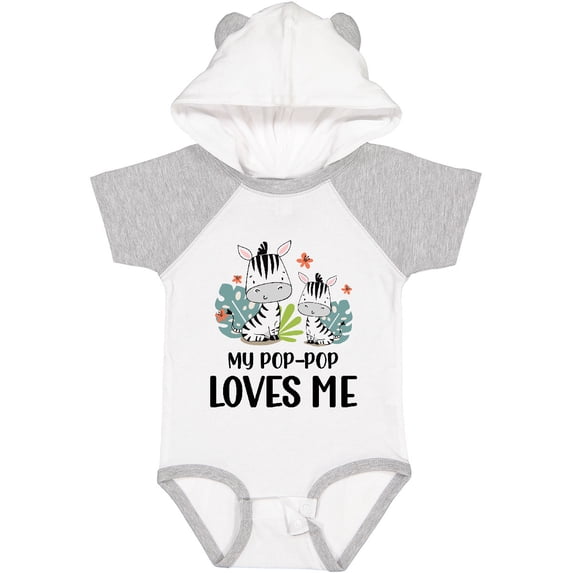 Inktastic Zebra My Pop-pop Loves Me Boys or Girls Baby Bodysuit