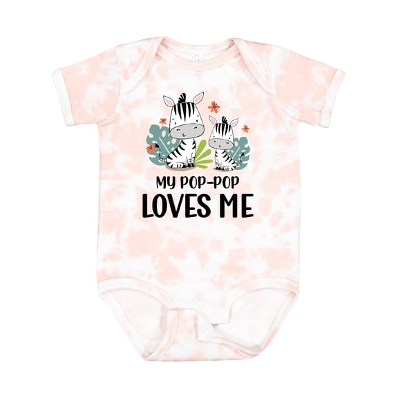 Inktastic Zebra My Pop-pop Loves Me Boys or Girls Baby Bodysuit