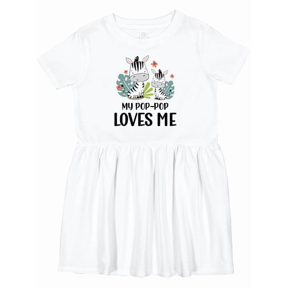 Inktastic Zebra My Pop-pop Loves Me Girls Toddler Dress