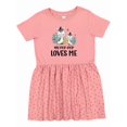 thumbnail image 1 of Inktastic Zebra My Pop-pop Loves Me Girls Toddler Dress, 1 of 5