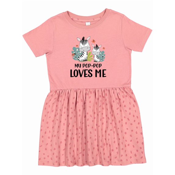 Inktastic Zebra My Pop-pop Loves Me Girls Toddler Dress