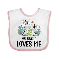 Inktastic Zebra My Uncle Loves Me Boys or Girls Baby Bib