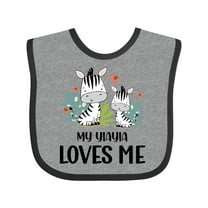 Inktastic Zebra My Yiayia Loves Me Boys or Girls Baby Bib