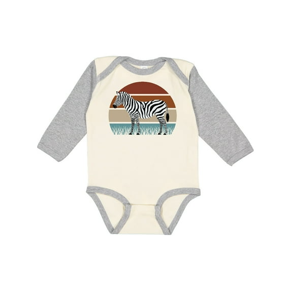 Inktastic Zebra Safari Animal Sunset Boys or Girls Long Sleeve Baby Bodysuit