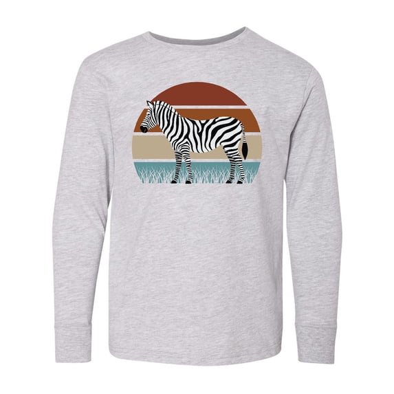 Inktastic Zebra Safari Animal Sunset Long Sleeve Youth T-Shirt