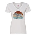 thumbnail image 1 of Inktastic Zebra Safari Animal Sunset Women's V-Neck T-Shirt, 1 of 5