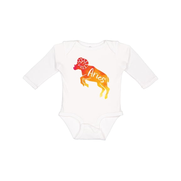Inktastic Zodiac Aries Ram Constellationname Boys or Girls Long Sleeve Baby Bodysuit