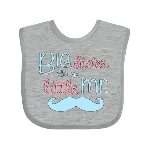 Inktastic big sister to a little mr Girls Baby Bib