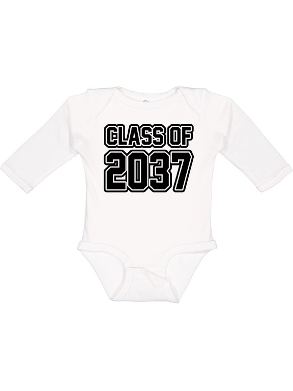 class of 2037 Boys or Girls Long Sleeve Baby Bodysuit