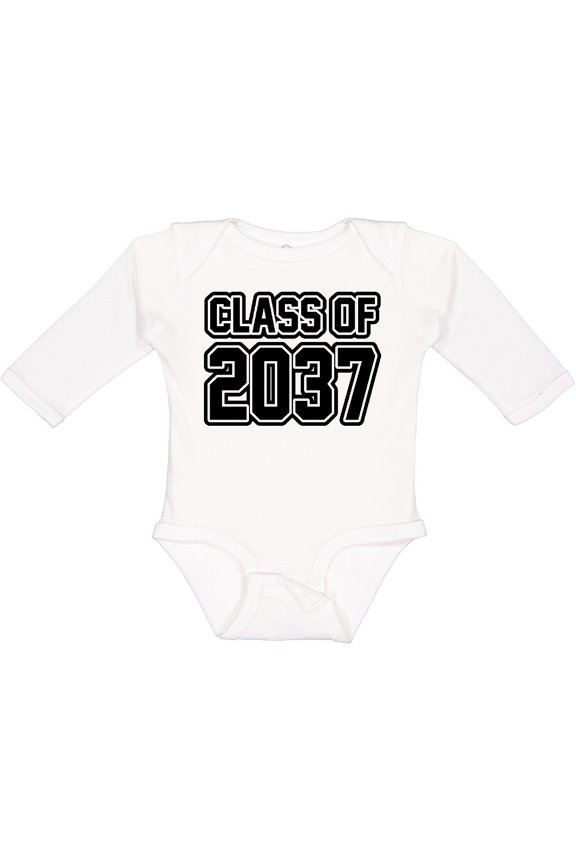 class of 2037 Boys or Girls Long Sleeve Baby Bodysuit