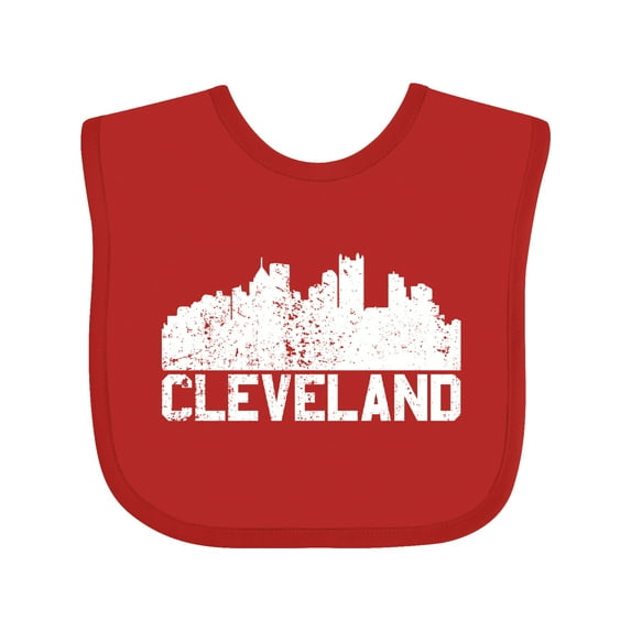Inktastic cleveland skyline grunge white Boys or Girls Baby Bib