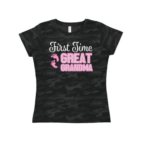Inktastic first time great grandma white Women's T-Shirt