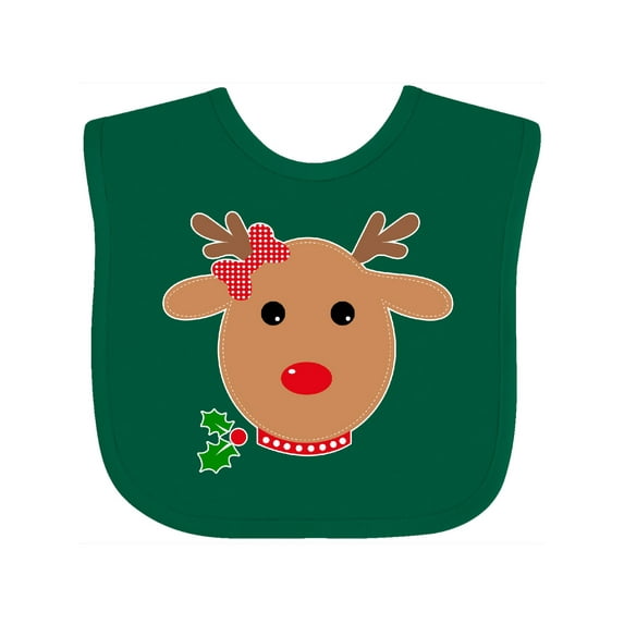 Inktastic girl reindeer Boys or Girls Baby Bib