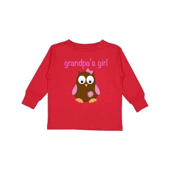 Inktastic grandpa's girl - owl Girls Long Sleeve Toddler T-Shirt
