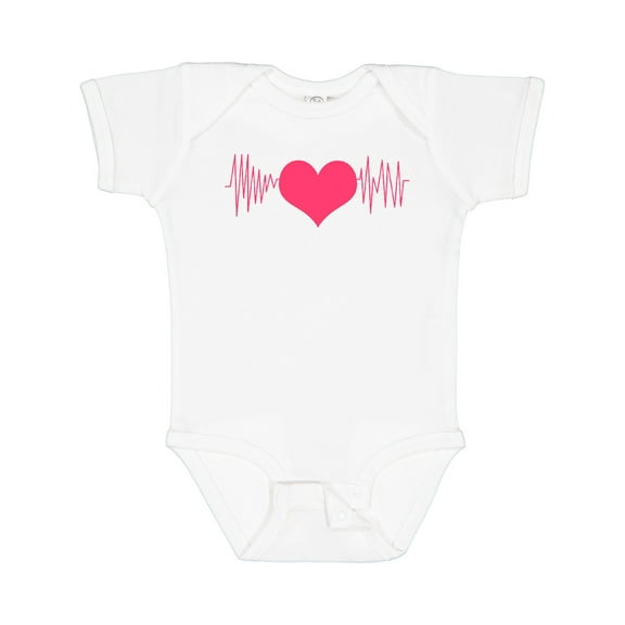 Inktastic heart monitor Valentines Day Boys or Girls Baby Bodysuit