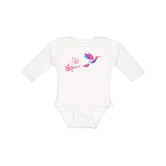 Inktastic Hummingbird Flying Swirl Girls Long Sleeve Baby Bodysuit