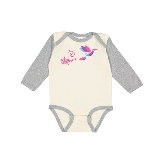Inktastic Hummingbird Flying Swirl Girls Long Sleeve Baby Bodysuit