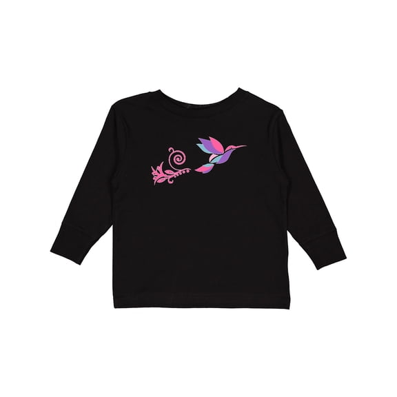 Inktastic hummingbird flying swirl Girls Long Sleeve Toddler T-Shirt